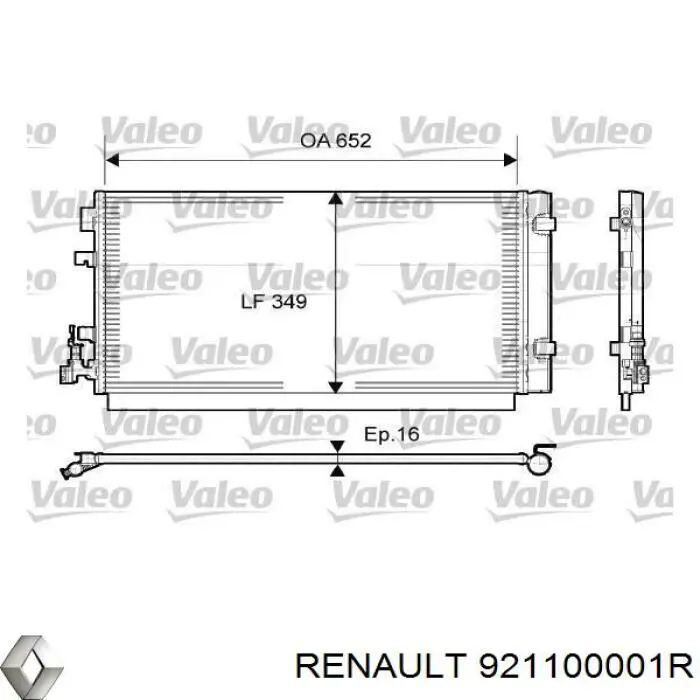 921100001R Renault (RVI) Radiador de aparelho de ar condicionado