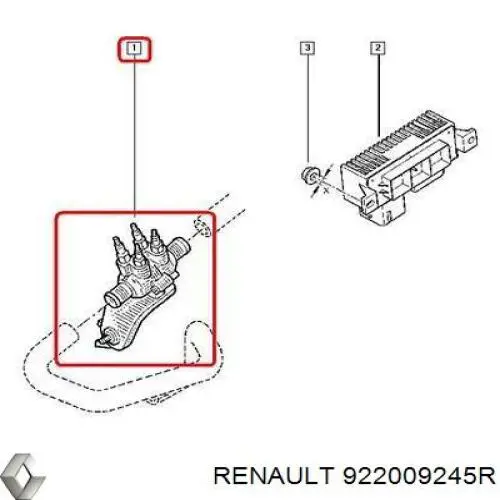 922009245R Renault (RVI) Aquecedor elétrico do fluido de esfriamento