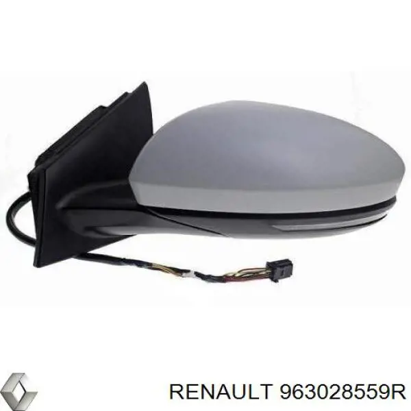 963028559R Renault (RVI) Placa sobreposta (tampa) do espelho de retrovisão esquerdo