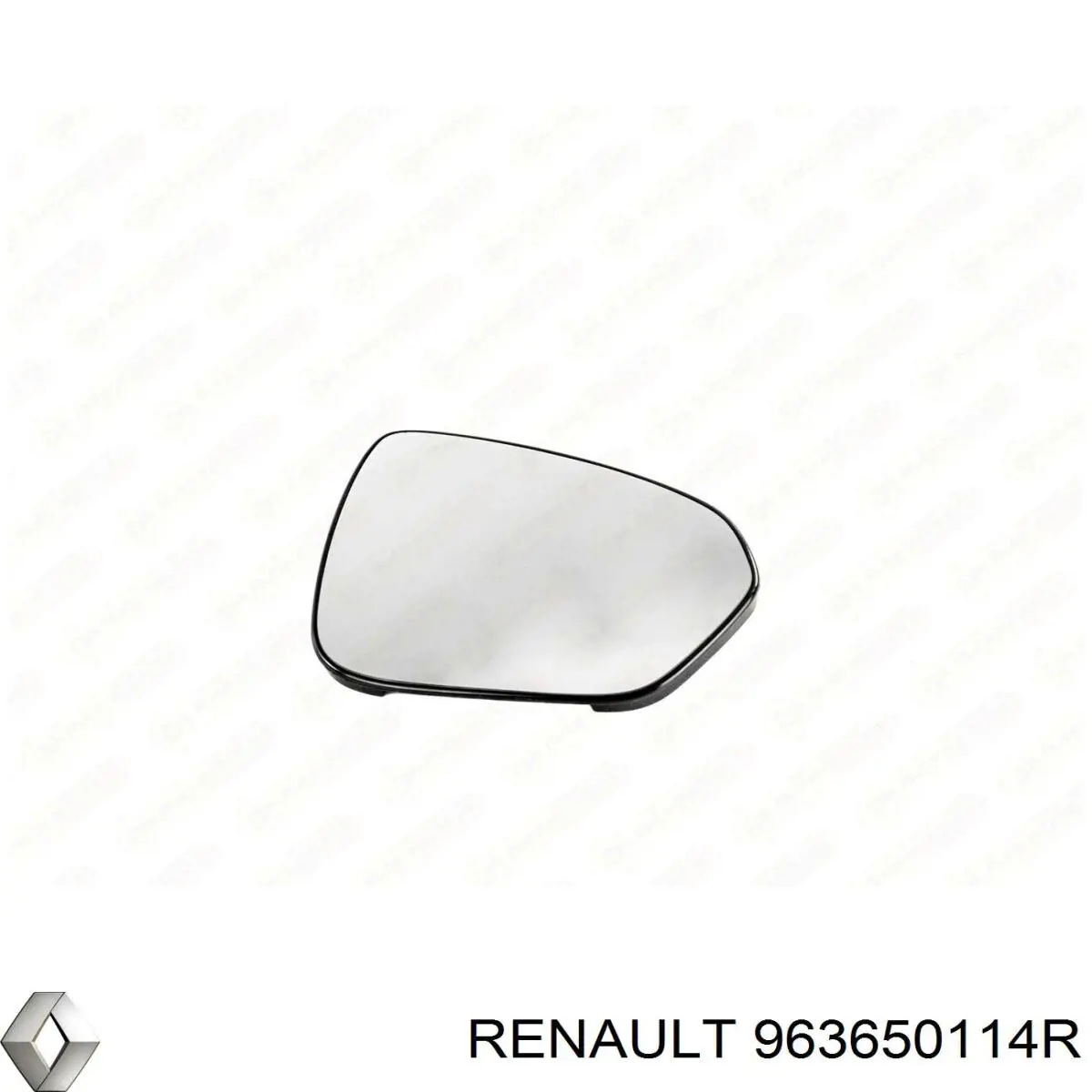 963650114R Renault (RVI) Elemento espelhado do espelho de retrovisão direito