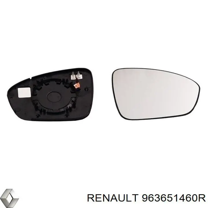 963651460R Renault (RVI) Elemento espelhado do espelho de retrovisão direito