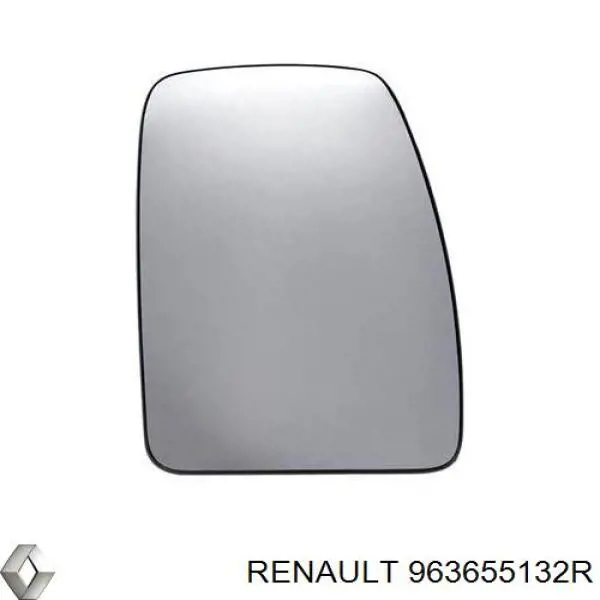963655132R Renault (RVI) Elemento espelhado do espelho de retrovisão direito