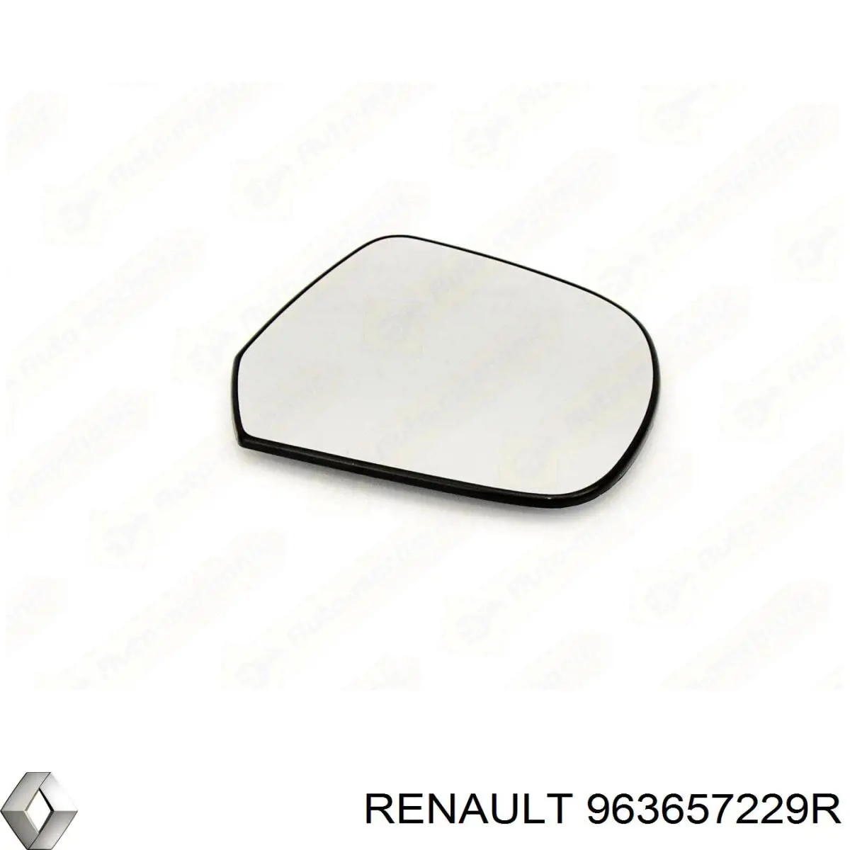 963657229R Renault (RVI) Elemento espelhado do espelho de retrovisão direito