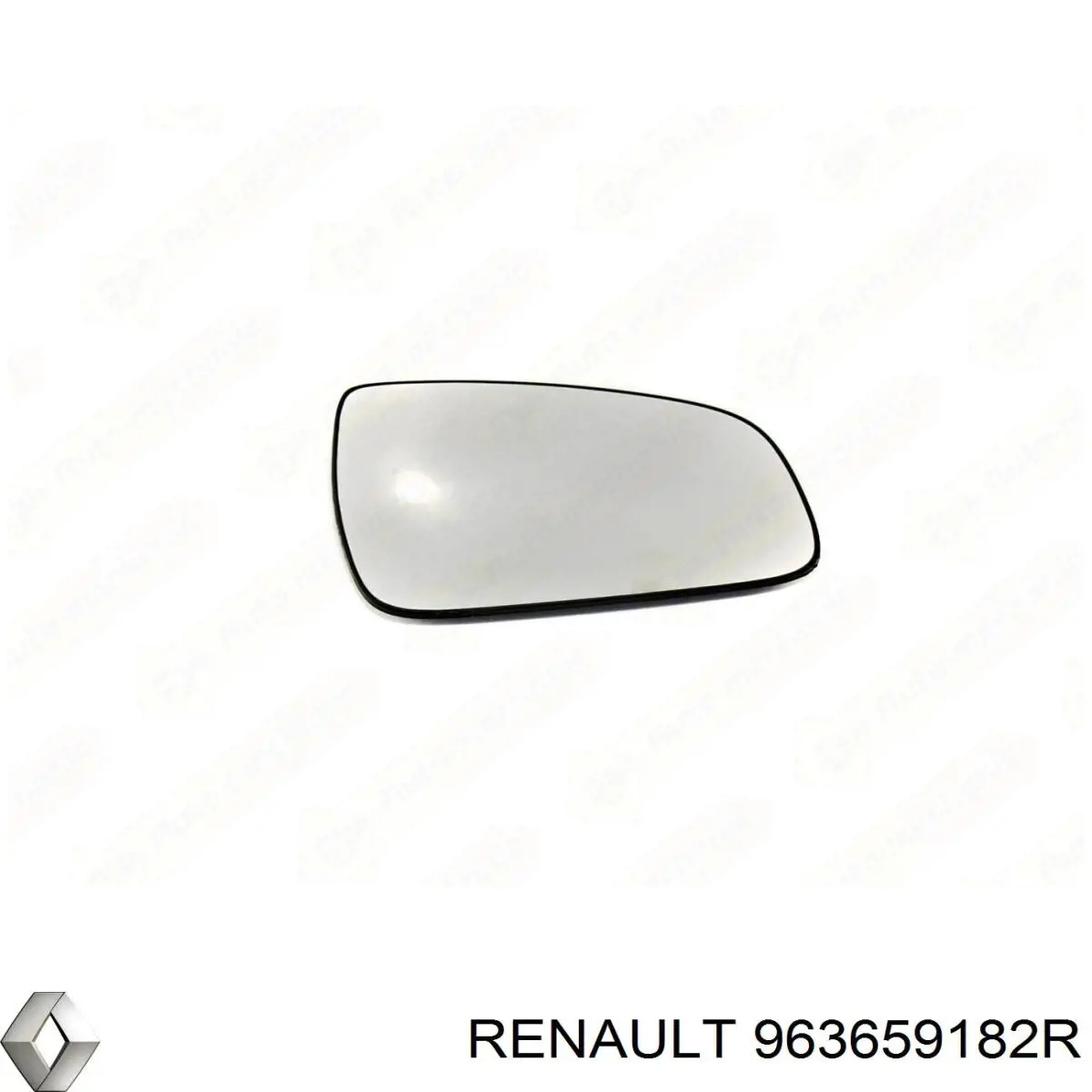 963659182R Renault (RVI) Elemento espelhado do espelho de retrovisão direito