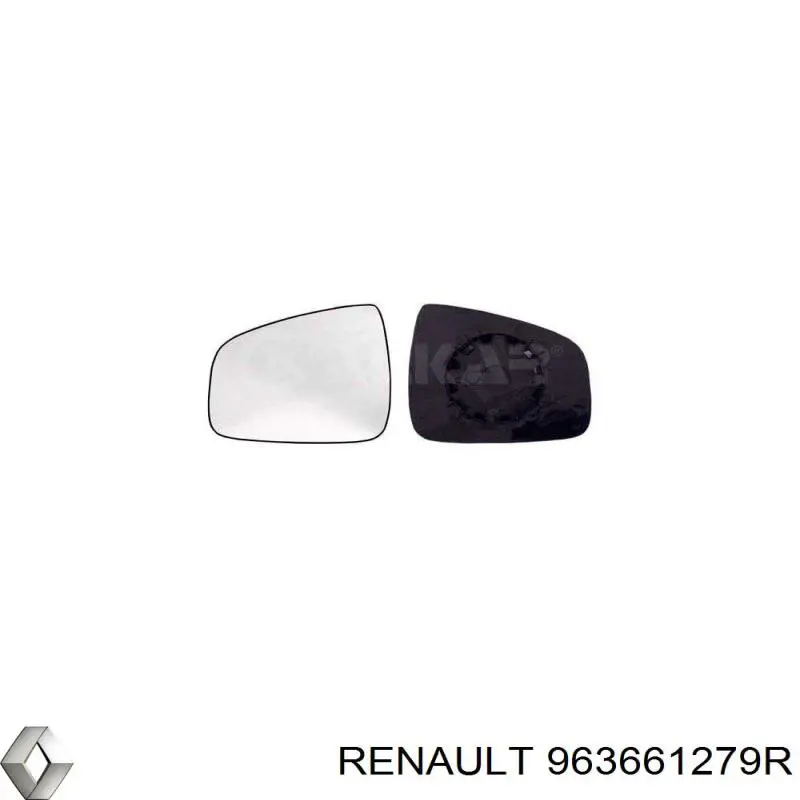 963661279R Renault (RVI) Elemento espelhado do espelho de retrovisão esquerdo