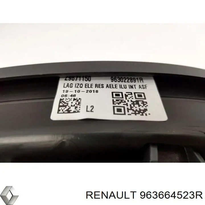 Compre 963664523R Renault (RVI) Elemento espelhado do espelho de retrovisão esquerdo
