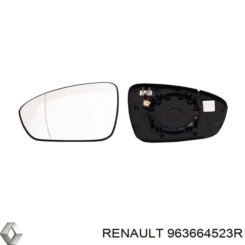 963664523R Renault (RVI) Elemento espelhado do espelho de retrovisão esquerdo
