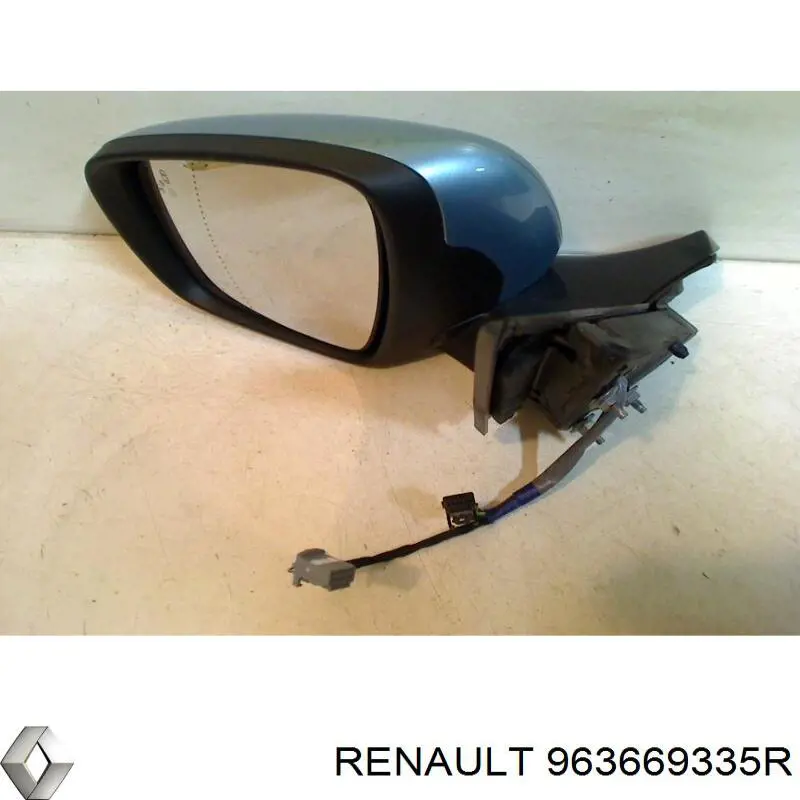 963669335R Renault (RVI) Elemento espelhado do espelho de retrovisão esquerdo