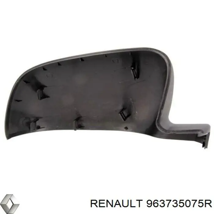 963735075R Renault (RVI) Placa sobreposta (tampa) do espelho de retrovisão esquerdo