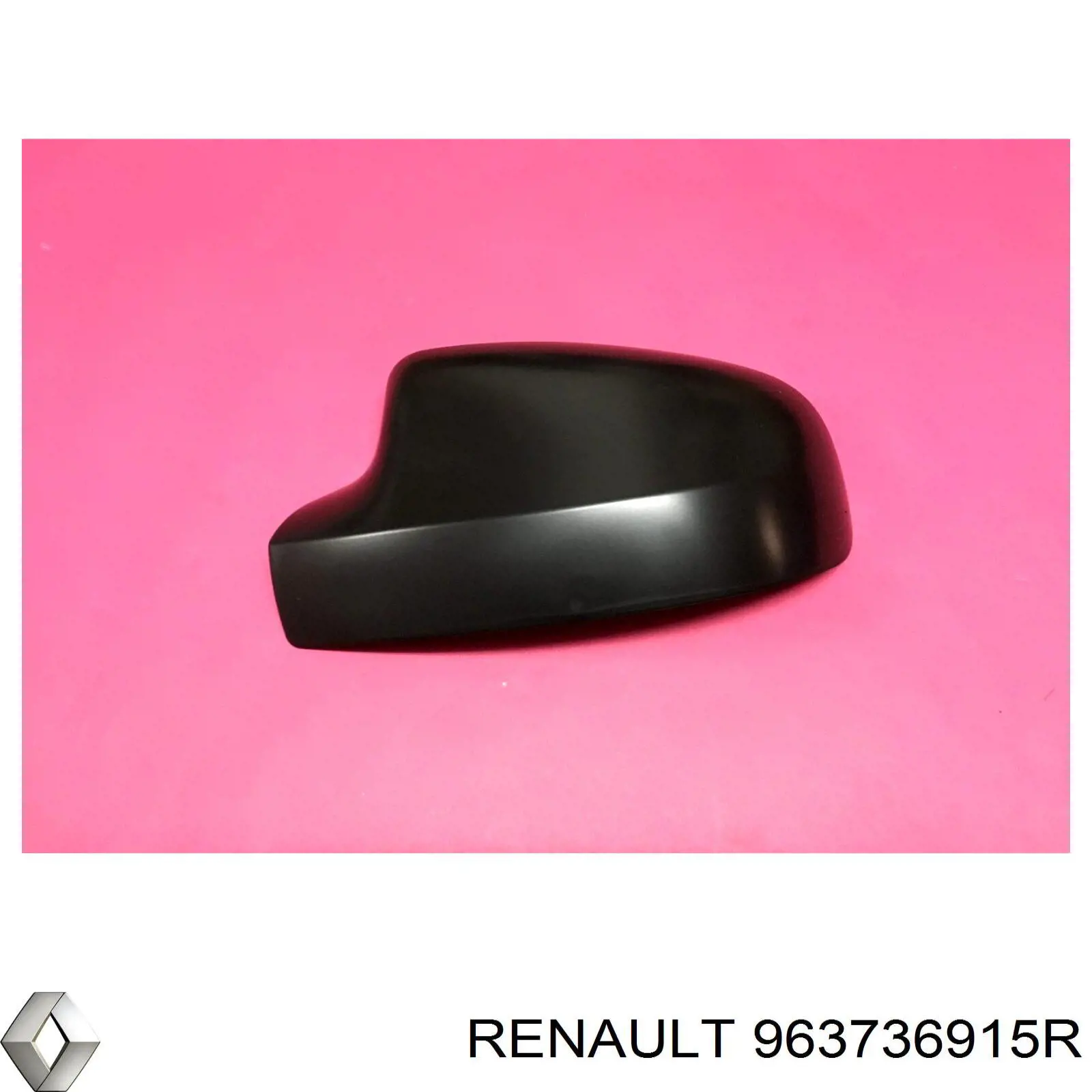 963736915R Renault (RVI) Placa sobreposta (tampa) do espelho de retrovisão esquerdo