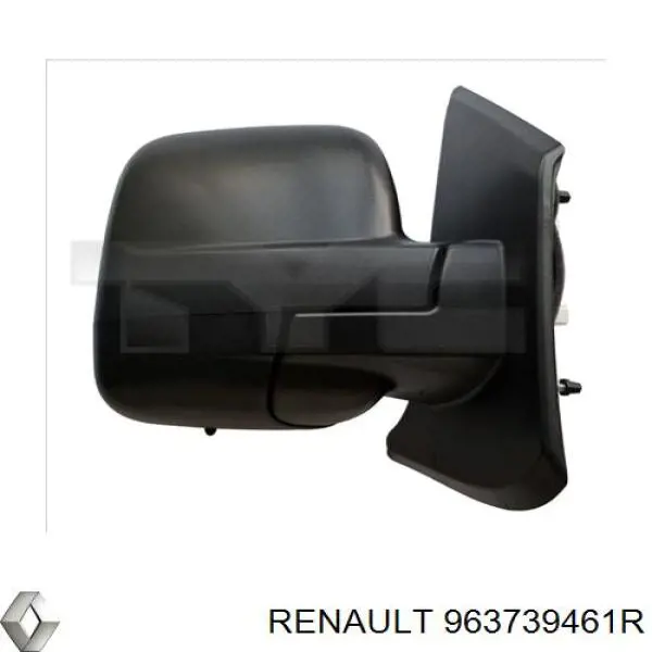 963739461R Renault (RVI) Placa sobreposta (tampa) do espelho de retrovisão esquerdo
