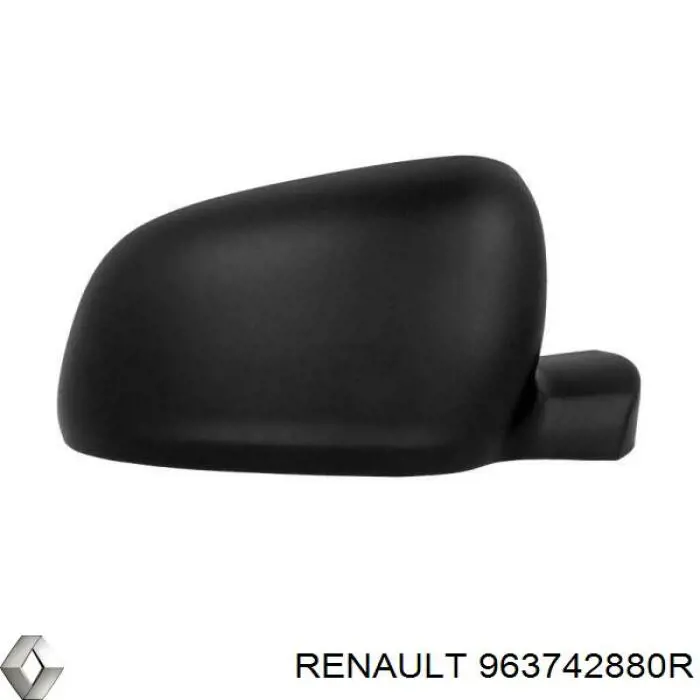 963742880R Renault (RVI) Placa sobreposta (tampa) do espelho de retrovisão direito