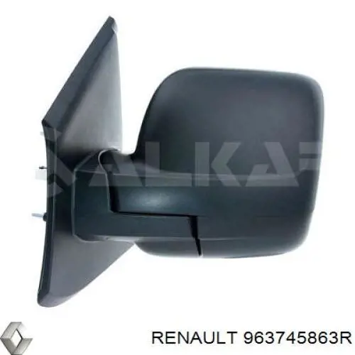 963745863R Renault (RVI) Placa sobreposta (tampa) do espelho de retrovisão direito