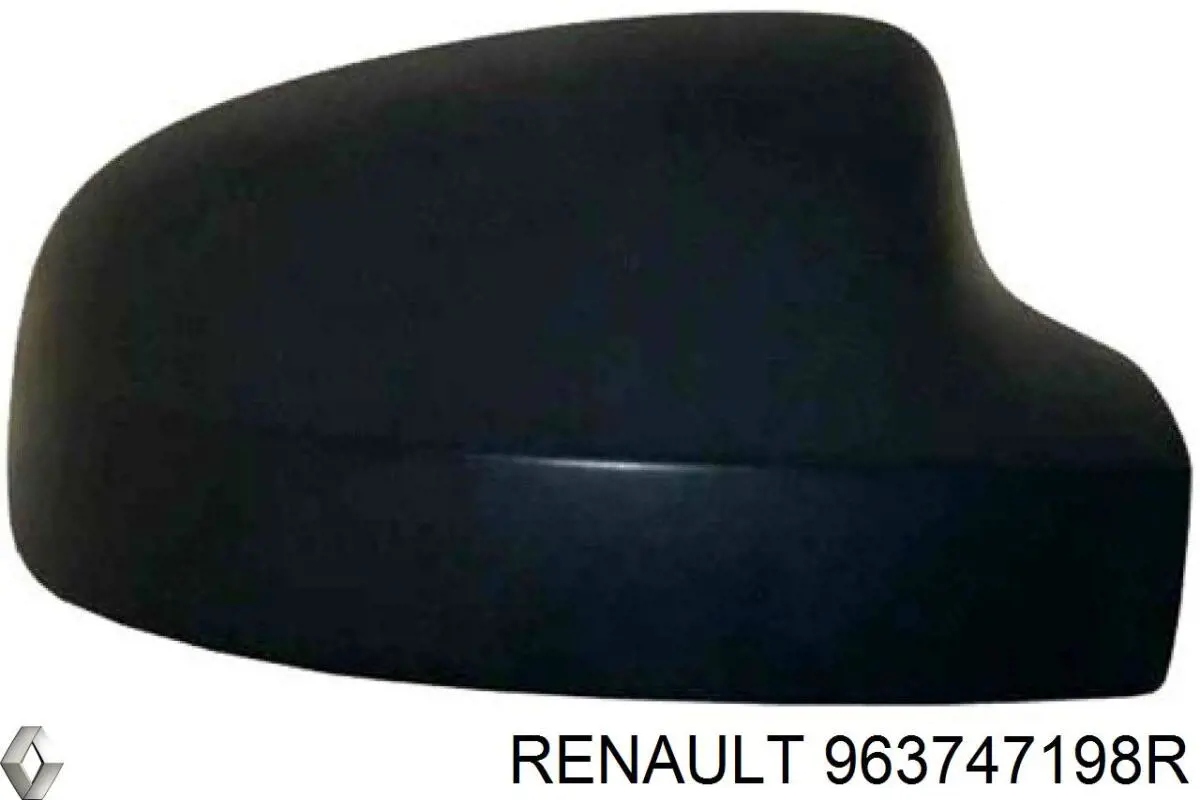 963747198R Renault (RVI) Placa sobreposta (tampa) do espelho de retrovisão direito