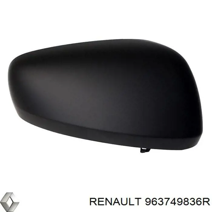 963749836R Renault (RVI) Placa sobreposta (tampa) do espelho de retrovisão direito