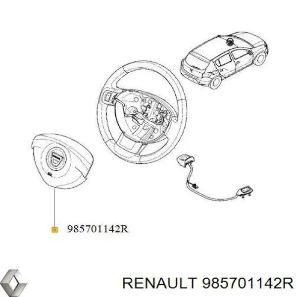 985701142R Renault (RVI) Cinto de segurança (AIRBAG) de condutor