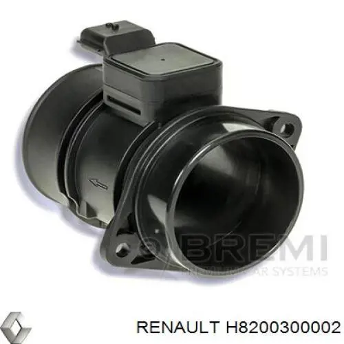 H8200300002 Renault (RVI) Sensor de fluxo (consumo) de ar, medidor de consumo M.A.F. - (Mass Airflow)