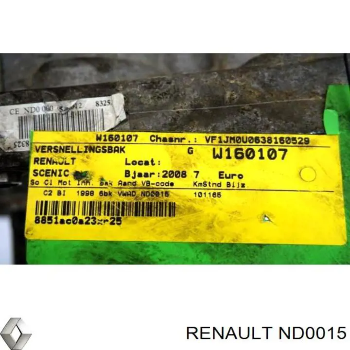 Compre ND0015 Renault (RVI) Caixa de Mudança montada (caixa mecânica de velocidades)