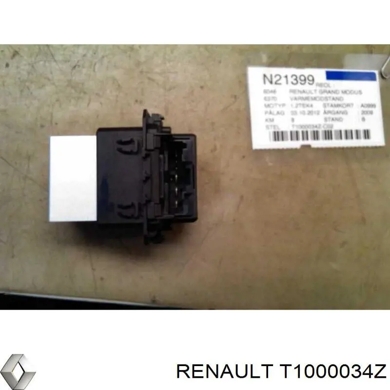 Resistor (resistência) de ventilador de forno (de aquecedor de salão) Renault (RVI) T1000034Z preço, a partir de 39,16 USD