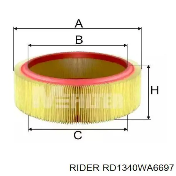 RD1340WA6697 Rider Filtro de ar