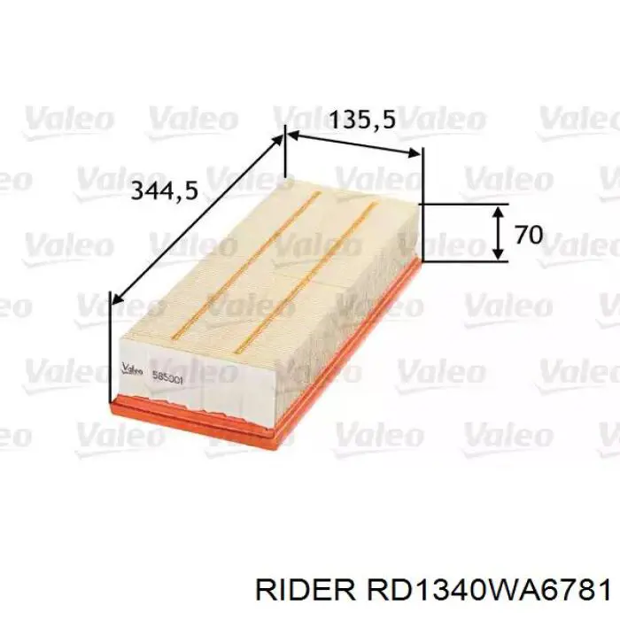 RD1340WA6781 Rider Filtro de ar