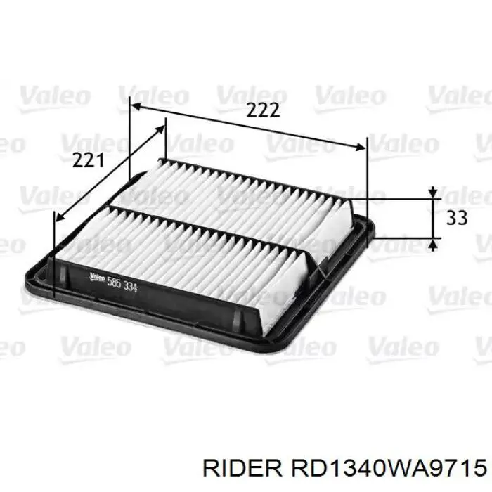 RD1340WA9715 Rider Filtro de ar