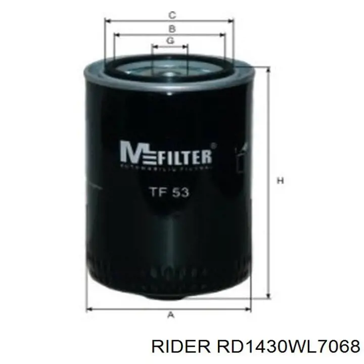 Filtro de óleo Rider RD1430WL7068 preço, a partir de 7,04 USD