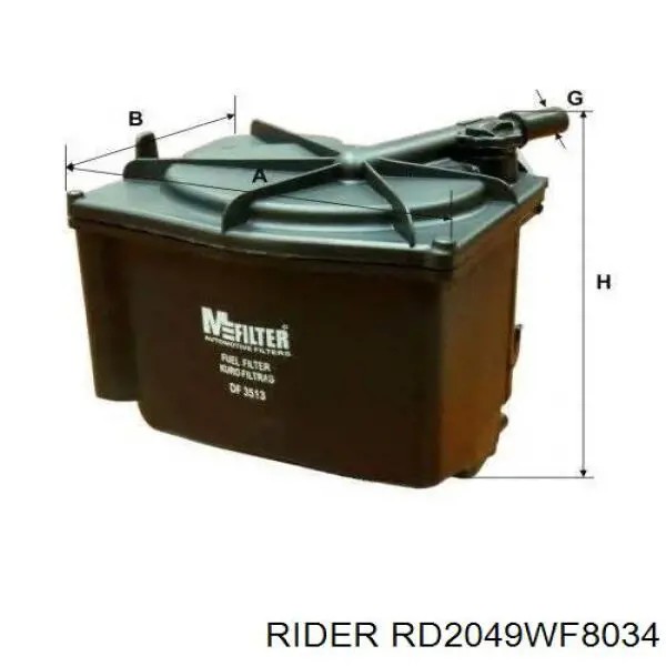 Filtro de combustível RD2049WF8034 Rider