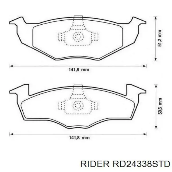 RD24338STD Rider Sapatas do freio traseiras de disco