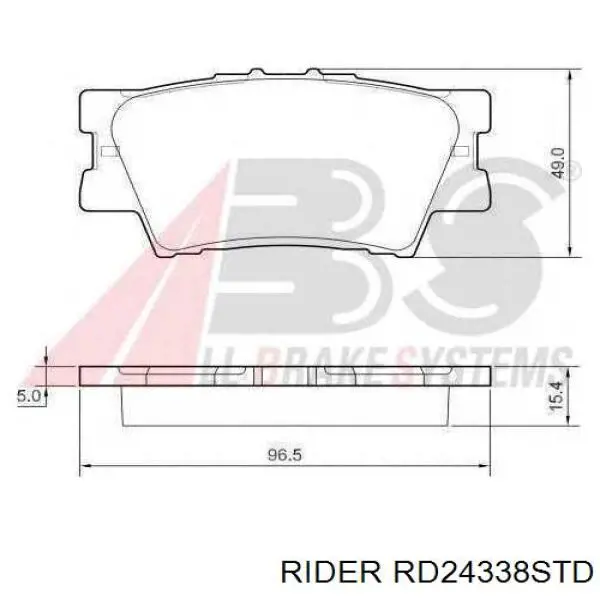 Sapatas do freio traseiras de disco RD24338STD Rider