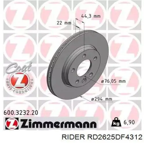 Compre RD2625DF4312 Rider Disco do freio traseiro