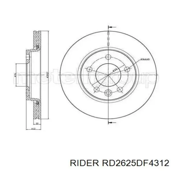 Disco do freio traseiro Rider RD2625DF4312