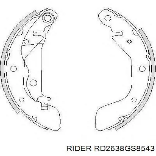 Sapatas do freio traseiras de tambor Rider RD2638GS8543 preço, a partir de 24,95 USD