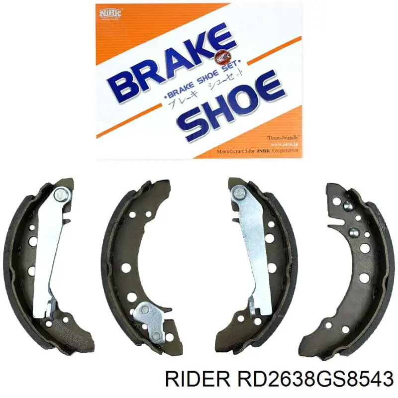 Sapatas do freio traseiras de tambor Rider RD2638GS8543