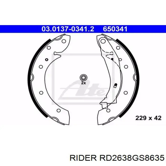 RD2638GS8635 Rider Sapatas do freio traseiras de tambor