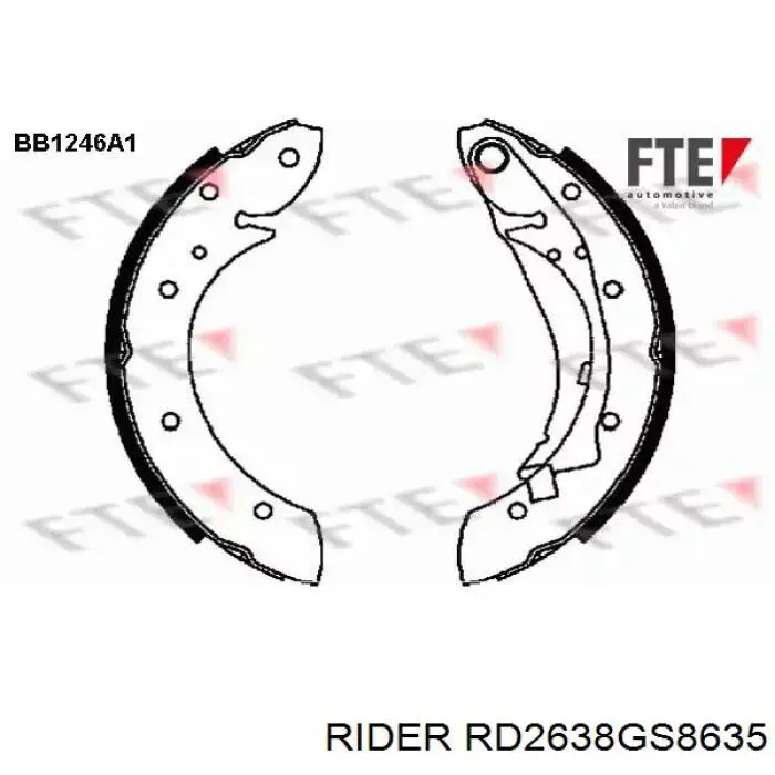 Compre RD2638GS8635 Rider Sapatas do freio traseiras de tambor