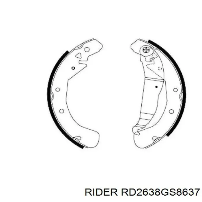 Sapatas do freio traseiras de tambor Rider RD2638GS8637 preço, a partir de 34,13 USD