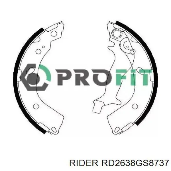 Sapatas do freio traseiras de tambor RD2638GS8737 Rider