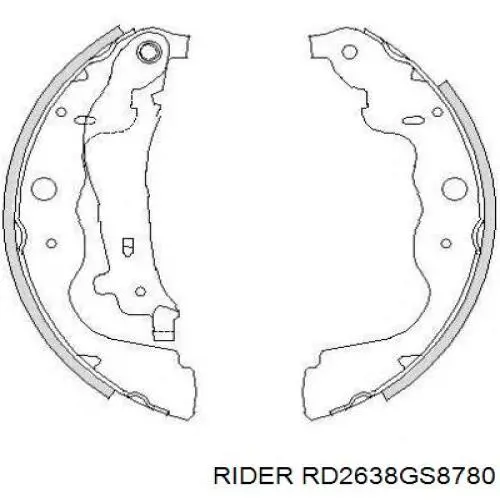 Sapatas do freio traseiras de tambor Rider RD2638GS8780 preço, a partir de 28,75 USD