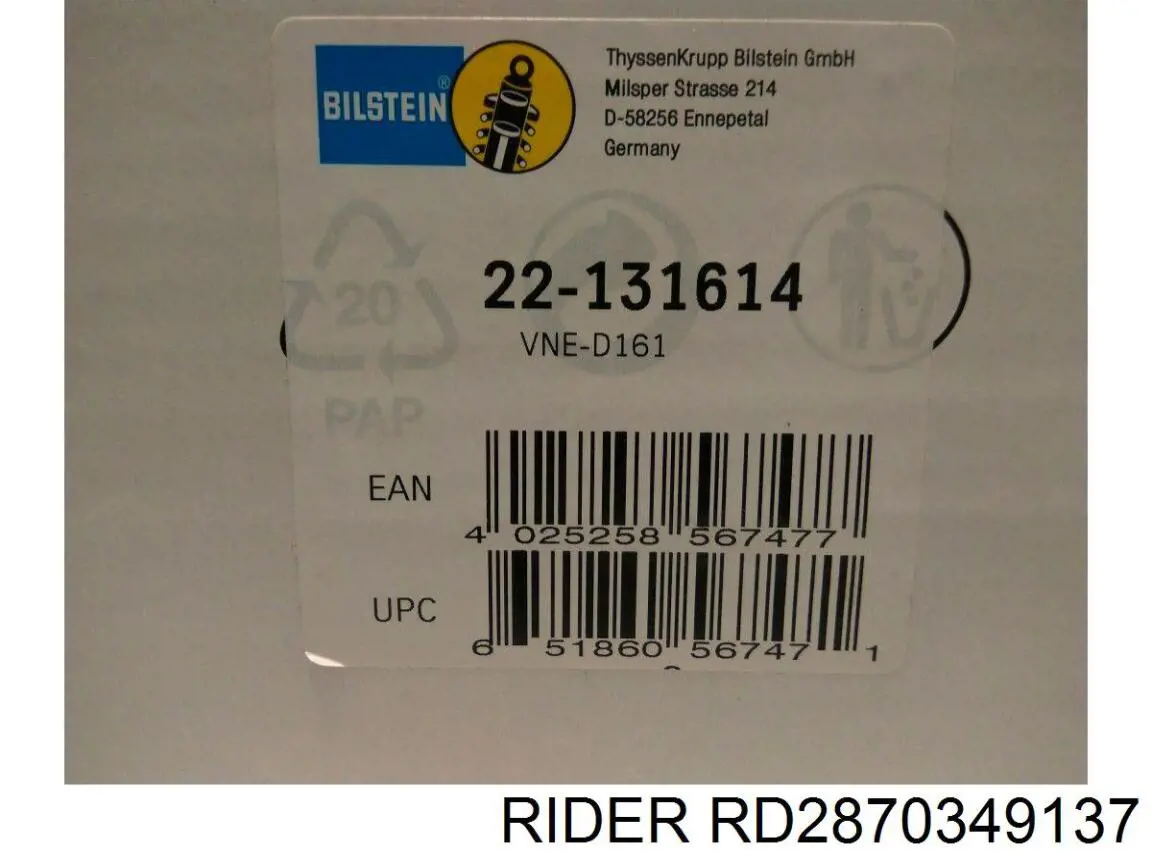 Amortecedor traseiro RD2870349137 Rider