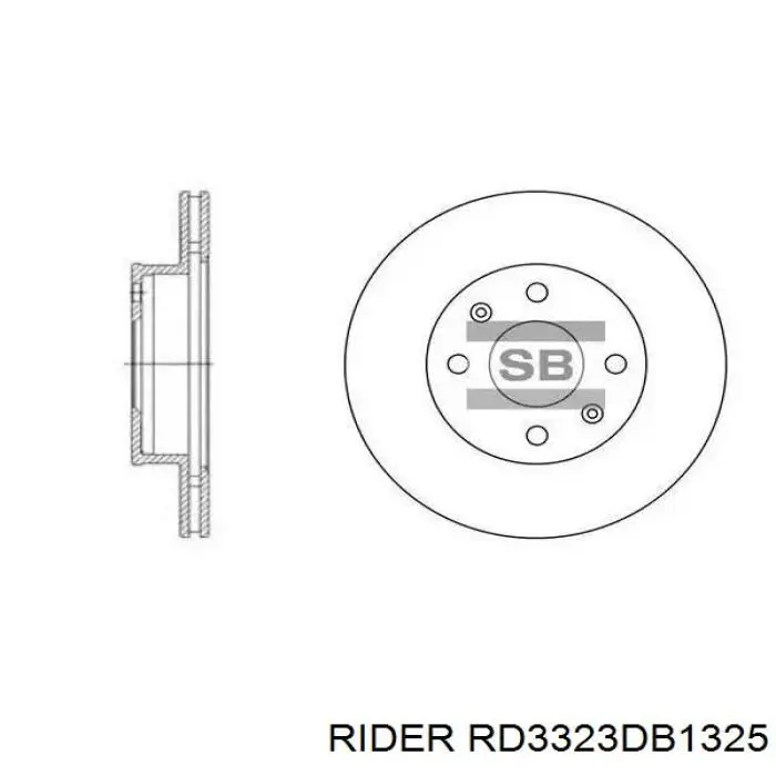 Sapatas do freio traseiras de disco Rider RD3323DB1325