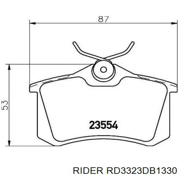 RD3323DB1330 Rider Sapatas do freio traseiras de disco