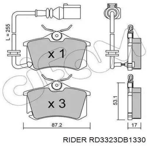 Sapatas do freio traseiras de disco RD3323DB1330 Rider