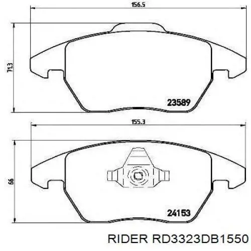 RD3323DB1550 Rider Sapatas do freio dianteiras de disco