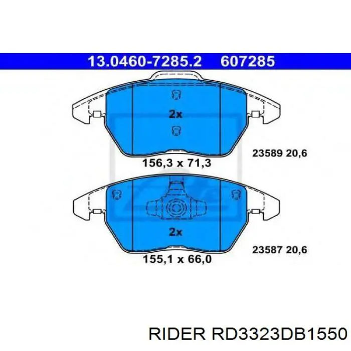 Sapatas do freio dianteiras de disco Rider RD3323DB1550 preço, a partir de 33,96 USD