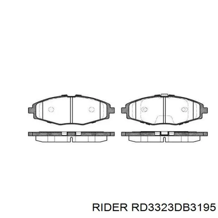 RD3323DB3195 Rider Sapatas do freio dianteiras de disco