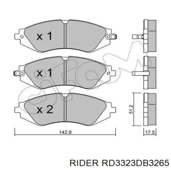 Sapatas do freio dianteiras de disco Rider RD3323DB3265 preço, a partir de 26,48 USD