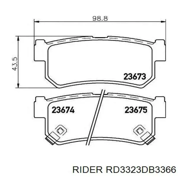 Sapatas do freio traseiras de disco Rider RD3323DB3366 preço, a partir de 21,92 USD