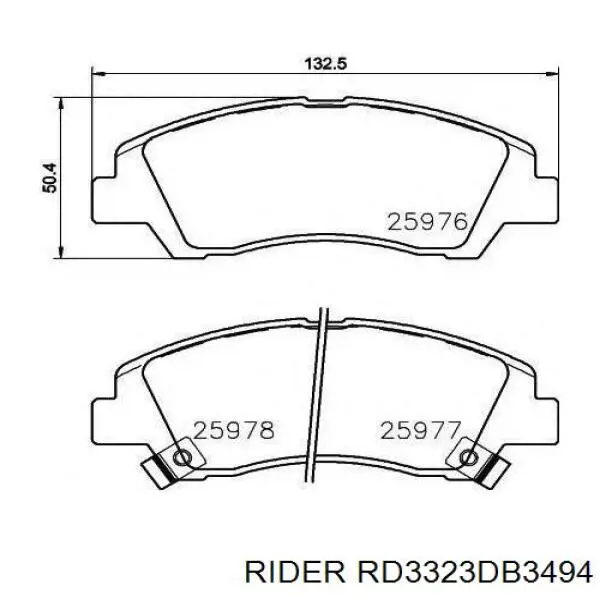 Sapatas do freio traseiras de disco RD3323DB3494 Rider