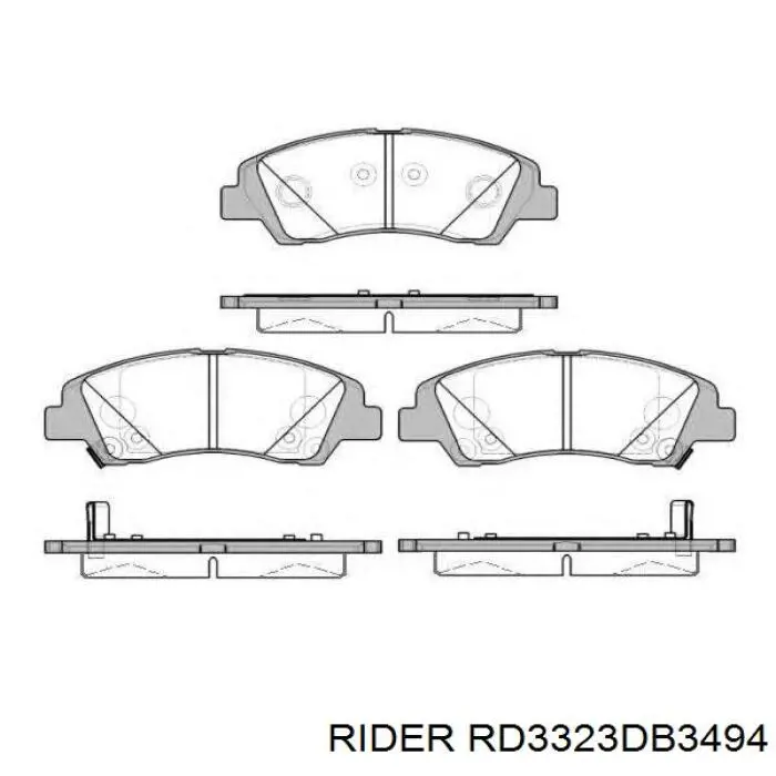 Sapatas do freio traseiras de disco Rider RD3323DB3494 preço, a partir de 20,87 USD